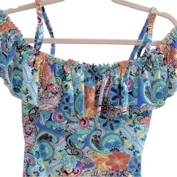 Bleu Rod Beattie Let Loose! Off The Shoulder Banded Mio One Piece Swimsuit - Picture 9 of 10